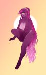  alien cyclops epke epkeart female hair hi_res monster_girl_(genre) pink pinup ponytail pose purple stella_(disambiguation) 