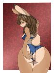  absurd_res anthro blush female genitals hi_res humanoid ixamidyne lagomorph leporid mammal pussy rabbit solo solo_focus 