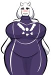  anthro big_breasts black_eyes blush boss_monster bovid breasts caprine clothed clothing dress eyelashes female floppy_ears fur goat horn huge_breasts lop_ears mammal open_mouth overweight overweight_female purple_clothing purple_dress simoncross solo thick_thighs toriel undertale undertale_(series) white_body white_fur wide_hips 