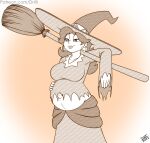  belly big_belly big_breasts breasts clothed clothing costume crown digital_media_(artwork) drxii female hair halloween hat headgear headwear hi_res holidays human magic_user mammal mario_bros nintendo pregnant princess_daisy simple_background smile solo witch witch_hat 