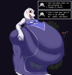  absurd_res anthro belly big_belly big_breasts big_butt blush bodily_fluids boss_monster bovid breasts butt caprine clothing dialogue digestion digestion_noises digital_media_(artwork) dress english_text fatal_vore female female_pred floppy_ears gameplay_mechanics goat hand_on_own_belly hi_res hyper hyper_belly implied_reformation jackheretherealone looking_at_viewer lop_ears mammal multiple_prey navel_outline red_eyes reformation sweat sweatdrop talking_to_viewer taunting text text_box tight_dress toriel undertale undertale_(series) vore 