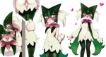  1girl :&lt; :3 absurdres animal_hands animal_nose arms_behind_back ass bent_over blush body_fur breasts cat_girl closed_mouth commentary_request cowboy_shot cropped_legs egg embarrassed fang fangs from_behind from_side furry furry_female green_fur green_hair half-closed_eyes hanayon hanging_breasts happy heart highres holding holding_egg leaning_forward legs looking_at_viewer looking_down medium_hair meowscarada multiple_views navel nervous nervous_smile no_nipples nose_blush open_mouth outline partial_commentary pawpads pokemon pokemon_(creature) pokemon_egg red_eyes short_hair simple_background skin_fang small_breasts smile standing stomach sweat tail thighs through_wall trembling two-tone_fur white_background white_outline wide-eyed 