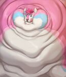  anthro artist_name blue_body blue_eyes blue_fur blue_hair canid front_view fur glistening glistening_eyes hair hi_res inner_ear_fluff licking licking_lips licking_own_lips male mammal morbidly_obese multicolored_hair obese overweight pink_body pink_ears pink_eyes pink_fur pink_hair pink_tongue roobin short_hair solo tongue tongue_out tuft two_tone_hair white_body white_fur white_inner_ear_fluff 
