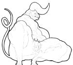  anthro berserk_(series) big_breasts big_butt big_muscles breasts butt butt_from_the_front crouching demon digital_drawing_(artwork) digital_media_(artwork) felid felid_demon female genitals hooves horn huge_breasts huge_butt huge_muscles hyper hyper_breasts hyper_butt line_art looking_at_viewer mammal monochrome muscular muscular_anthro muscular_female nude obleacream presenting presenting_pussy pubes pussy shy solo spread_legs spreading tail tusks unguligrade zodd_(berserk) 