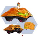  1girl artist_logo grey_background harymachinegun metroid multiple_views power_suit_(metroid) samus_aran science_fiction spacecraft standing two-tone_background vehicle_focus white_background 