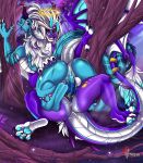  4_talons 4_toes 5_talons 5_toes accessory angel animal_genitalia asian_mythology athena0023 bared_teeth blue_body blue_fur blue_hair blue_knot blue_pawpads blue_penis blue_skin blue_tailhole braided_hair clawed_wings claws demon detailed detailed_background dragon ear_piercing ear_ring east_asian_mythology eastern_dragon feet feral forked_tongue fur genital_slit genitals gold_(metal) gold_jewelry green_background hair hair_accessory halo handpaw heterochromia hi_res highlights_(coloring) jewelry knot komo_(character) laying_on_ground licking looking_pleasured looking_up lying male multicolored_body multicolored_ears multicolored_hair multicolored_scales multicolored_tail muscular muscular_feral muscular_male mythology necklace noodle on_back open_mouth oral pawpads paws penis piercing plant purple purple_background purple_body purple_claws purple_scales purple_skin purple_spikes ring ring_(jewelry) ring_piercing scales scalie simple_background slit spots tail tail_coil teeth toe_claws toes tongue tongue_out tongue_wrap tree two_tone_body two_tone_claws two_tone_hair two_tone_scales two_tone_scalie western_dragon white_body white_hair wings xilinx_(character) ych_result yellow_eyes yellow_spots 