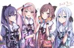  1other 25-ji_night_code_de._(project_sekai) 3girls akiyama_mizuki alternate_costume alternate_hairstyle androgynous asahina_mafuyu black_bow blue_eyes blue_hair blue_kimono bow brown_eyes brown_hair carrot do_while02 floral_print food fur_collar gloves hair_bow high_ponytail highres japanese_clothes kimono light_blue_hair long_hair looking_at_viewer medium_hair multiple_girls pink_eyes pink_hair pink_kimono print_kimono project_sekai purple_hair purple_kimono red_kimono shinonome_ena short_sleeves twintails vegetable wavy_hair white_gloves yoisaki_kanade 