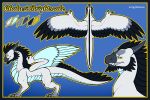  beak chalazi dragon feathered_wings feathers feral fetishame hi_res looking_at_viewer male model_sheet snarling solo spread_wings white_body wings 