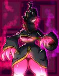  absurd_res annoyed_expression anthro banette big_breasts breasts claws cleavage_cutout clothed clothing eyelashes female generation_3_pokemon hi_res jacket looking_at_viewer mat_zeus mega_banette mega_evolution nintendo pokemon pokemon_(species) smoke solo topwear wide_hips zipper 