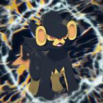  alternate_color animal_focus blurry chromatic_aberration colored_sclera commentary_request depth_of_field electricity fangs full_body herari highres luxray no_humans open_mouth orange_eyes pokemon pokemon_(creature) red_sclera shiny_pokemon solo standing 
