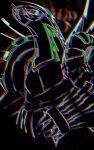  black_background black_sclera black_theme chromatic_aberration claws colored_sclera commentary_request glitch herari highres lineart looking_at_viewer palkia pokemon pokemon_(creature) red_eyes upper_body 