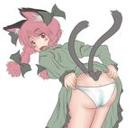  animal_ears ao_usagi ass bad_id bad_pixiv_id bent_over cat_ears cat_tail dress dress_lift kaenbyou_rin multiple_tails panties solo tail tail_wagging touhou underwear 