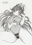  breasts kanokon minamoto_chizuru monochrome scan see-through sexy sketch takami_akio 