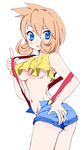  breasts flapper_shirt kasumi_(pokemon) orange_hair pokemon shirt suspenders underboob 