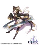  1girl animal_ear_legwear animal_ears animal_hood black_hair black_thighhighs blue_eyes boots brown_footwear cat_ear_legwear cat_ears cat_girl cat_hood cat_tail cross crown eroica full_body heterochromia hood itamidome multicolored_hair nero_(eroica) official_art short_hair skirt sleeves_past_wrists slit_pupils solo tachi-e tail thighhighs two-tone_hair white_hair white_skirt wide_sleeves 