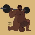  absurd_res anthro ape balls belly big_balls big_penis bodily_fluids exercise foreskin genitals gorilla haplorhine hi_res looking_at_viewer male mammal musclegut muscular musk penis primate rionmaro solo sweat sweatdrop vein veiny_penis weightlifting workout 