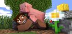  anal anal_penetration bestiality brown_eyes brown_hair domestic_pig duo feral genitals hair hi_res human interspecies jesse_(minecraft) male male/male mammal microsoft mine-imator minecraft minecraft:_story_mode minecraftgooner mojang penetration penis pig_(minecraft) suid suina sus_(pig) what xbox_game_studios 