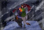  absurd_res anthro antlers athletic athletic_male belt blizzard_(weather) caligae canid canine chiralchimera clothing covering crown dragon duo emerald_(gem) female fire footwear forest fox gem gown green_eyes headgear hi_res high_heels horn looking_at_viewer magic magic_user male mammal mane mantle medieval medieval_clothing muscular muscular_male night pendant plant prince prince_borgon protecting royalty shawl silva_vernalis storm story story_in_description tail tail_tuft tales_from_valmeridia tree tuft walking wind winter witch witchcraft 