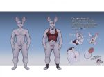  ahegao animal_genitalia anthro balls big_butt blush bottomless butt chest_tuft clothed clothing cuffs_(clothing) english_text erection finn_(thepurp) footwear fur genitals gesture hi_res humanoid_genitalia humanoid_penis lagomorph leporid looking_pleasured male mammal model_sheet nude open_mouth penis rabbit scut_tail sheath short_tail small_penis smile socks solo tail text thepurp thick_thighs toeless_footwear toeless_socks topwear tuft v_sign vest white_body white_fur 
