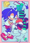  &lt;3 anthro bandage bedding blush clothed clothing comic_book duo earbuds eulipotyphlan footwear fully_clothed gobots_(artist) headphones hedgehog male male/male mammal plushie sega shadow_the_hedgehog sharing_headphones shoes socks sonic_the_hedgehog sonic_the_hedgehog_(series) 