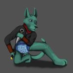  anthro diaper hi_res infantilism kangaroo katana kunai macropod male mammal marsupial melee_weapon ninja ranged_weapon shuriken solo sword theslimedragon warrior weapon 