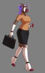  absurd_res anthro ayame_(character) badroy bimbo_lip bottomwear clothed clothing female fingers giraffid hair hi_res hooved_fingers hooves lips machine mammal okapi ponytail robot skirt solo synthetic teacher teacher_clothing thick_lips 