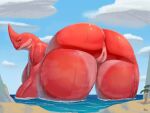  absurd_res anthro anus bent_over big_butt breasts butt female genitals hi_res huge_butt macro nude pancarta pussy red_(the_sea_beast) red_body sea_monster solo the_sea_beast 