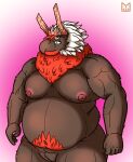  anthro avian belly big_breasts bird breasts corvid corvus_(genus) crow feathers fur furryart hi_res humanoid kancrow kemono male moobs nipples nude oscine overweight overweight_anthro overweight_male passerine red_panda_mirr simple_background slit solo 