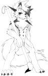  akino-kamihara anthro balls barely_visible_balls barely_visible_genitalia barely_visible_penis claws convenient_censorship dipstick_ears dusk_lycanroc generation_7_pokemon genitals hi_res looking_at_viewer lycanroc male monochrome multicolored_ears muscular muscular_anthro muscular_male neck_tuft nintendo nipples penis pokemon pokemon_(species) sketch solo spikes spikes_(anatomy) tuft 