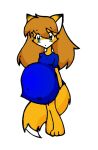  anthro barefoot canid canine feet female fox huge_belly inari_tai mammal pantsless pregnant pregnant_female saburox solo 