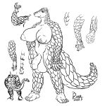  anthro big_butt boo3 breasts butt claws curvy_figure foreskin genitals gynomorph hi_res hyper intersex jules_(boo3) mammal nipples pangolin penis solo studies thick_thighs voluptuous voluptuous_gynomorph 