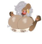  2023 5_fingers anthro big_breasts biped blush bodily_fluids breast_expansion breasts bust_portrait cleavage cleavage_overflow clothed clothing ear_piercing ear_ring expansion eyewear ezukapizumu facial_piercing female fingers glasses grey_hair hair hair_over_eyes hi_res huge_breasts hyena lactating lactating_through_clothing looking_at_own_breasts looking_at_self mammal milk nipple_outline nose_piercing nose_ring piercing portrait ring_piercing round_glasses septum_piercing septum_ring silver_(ezukapizumu) simple_background solo spotted_hyena sunglasses wet wet_clothing white_background 