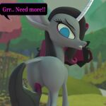  angry big_butt blender_(software) book butt butt_expansion butt_focus butt_shot dialogue equid equine expansion female feral growth hi_res horn kamimation looking_back mammal mane oleander_(tfh) solo speech_bubble tail text them&#039;s_fightin&#039;_herds unicorn wide_hips 