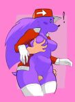  anonymous_artist anthro breast_grab breasts clothing duo exclamation_point female fur genitals grope hand_on_breast hat headgear headwear human jacket legwear male male/female mammal mostly_nude mostly_nude_anthro mostly_nude_female penis pizza_tower porcupine purple_body purple_fur red_clothing red_jacket red_topwear rodent snick_(pizza_tower) standing thigh_highs topwear white_clothing white_glove white_legwear white_thigh_highs 