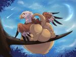  avian beak belly bulge butt chibi egg female feral griseo gryphon hi_res mythological_avian mythology noises overweight pred solo tail vore wings 