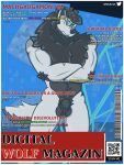  absurd_res bandai_namco black_body black_fur bluewollvieh cover crossed_arms digimon digimon_(species) fur hi_res machgaogamon machgaogamon_hudie_mode magazine_cover male multicolored_body multicolored_fur nacked pose scar smile solo text white_body white_fur 