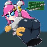  1:1 absurd_res angry armless bent_over big_breasts big_butt blush blush_lines breasts butt butt_grab digital_drawing_(artwork) digital_media_(artwork) english_text female floating_hands hand_on_butt hi_res huge_breasts huge_butt humanoid kirby:_planet_robobot kirby_(series) legless machine mouthless nintendo popster puffed_cheeks robot robot_humanoid short_stack shortstacked solo speech_bubble susie_(kirby) text thick_thighs 