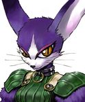  .hack cat feline female fur mammal mia mia_(.hack) official_art plain_background purple_fur sadamoto_yoshiyuki solo unknown_artist white_background yellow_eyes 