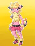  2018 anthro belt bovid caprine clothed clothing digital_media_(artwork) flaaffy mammal mareep nintendo pok&eacute;mon pok&eacute;mon_(species) simple_background solo sunny_(hebleh) video_games wool 