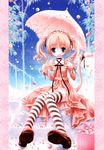  absurdres animal_ears candy choker copyright_request dress food frills gathers highres lolita_fashion lollipop red_footwear ribbon shoes solo striped striped_legwear sweet_lolita swirl_lollipop tail thighhighs tinker_bell twintails umbrella 