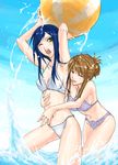  artist_request ball beachball bikini fujino_shizuru kuga_natsuki multiple_girls my-hime swimsuit yuri 