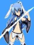  blue_eyes daive eyepatch gen_4_pokemon glaceon groin highres long_hair navel personification pokemon solo thighhighs 