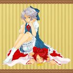  bad_id bad_pixiv_id bloomers cirno cirno_(cosplay) cosplay crossdressing hakurei_reimu hakurei_reimu_(cosplay) inazuma_eleven inazuma_eleven_(series) lowres male_focus multiple_boys nagumo_haruya suzuno_fuusuke touhou underwear 