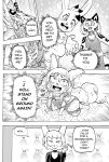  cheetah clothing comic cookie_(furryfight_chronicles) daigaijin felid feline furryfight_chronicles lagomorph leotard mammal monochrome muko nyarai_(furryfight_chronicles) rabbit rodent sciurid smile torn_clothing 