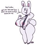  2018 anthro areola beady_eyes big_breasts bikini breasts camel_toe choker cleavage clothed clothing dialogue english_text eyelashes female footwear hand_behind_head high_heels huge_breasts lagomorph mammal meirdent micro_bikini navel nipple_outline open_mouth pussy rabbit shoes silly skimpy sling_bikini smile solo standing swimsuit teeth text thick_thighs under_boob wide_hips 
