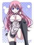  baka_to_test_to_shoukanjuu blue_eyes breasts cleavage cosplay dream_c_club dream_c_club_(series) gloves harada_hitomi himeji_mizuki kikuchi_tsutomu large_breasts long_hair panties pink_hair rui_(dream_c_club) rui_(dream_c_club)_(cosplay) seiyuu_connection solo thighhighs underwear 