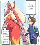  age_difference anthro avian backpack beak blaziken blue_eyes braided_hair breasts brown_hair bulge chest_tuft child clothing comic crotch_tuft duo edit english_text female hair hand_holding human human_on_anthro interspecies jacket large_hips larger_anthro larger_female looking_at_another male mammal nintendo nipple_outline older_female pok&eacute;mon pok&eacute;mon_(species) shorts simple_background single_braid size_difference smaller_human smaller_male text thick_thighs translated tuft umadura_ero under_boob video_games walking white_hair wide_hips young younger_male 馬面グルヌイユ 