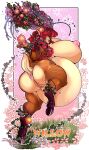  anthro antlers anus belly big_belly big_breasts big_butt big_nipples braided_hair breasts brown_body brown_fur butt dryad female fsmaverick fur genitals hair hi_res hooves horn huge_breasts hyper hyper_belly nipples nude plant plant_hair pregnant pseudo_hair pussy red_hair simple_background solo spring tail tail_tuft thick_thighs tuft wide_hips willow_coeddil yellow_eyes 
