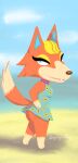  animal_crossing anthro audie_(animal_crossing) butt canid canine canis clothed clothing collar fangs female fox hi_res mammal nintendo sneaky solo solo_focus squiggleflop teasing teeth wolf 