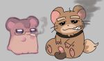  brown_body brown_fur collaboration cricetid drugs duo female feral fur genitals grey_background hamster labbit1337 male mammal marijuana not_a_furfag pussy rodent simple_background sitting smoke smoking 